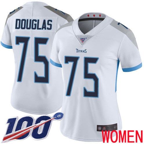 Tennessee Titans Limited White Women Jamil Douglas Road Jersey NFL Football 75 100th Season Vapor Untouchable